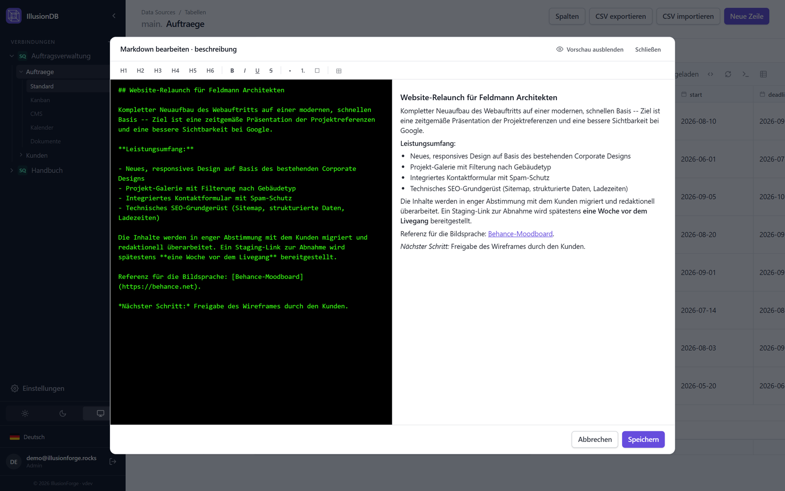 IllusionDB: Markdown editor