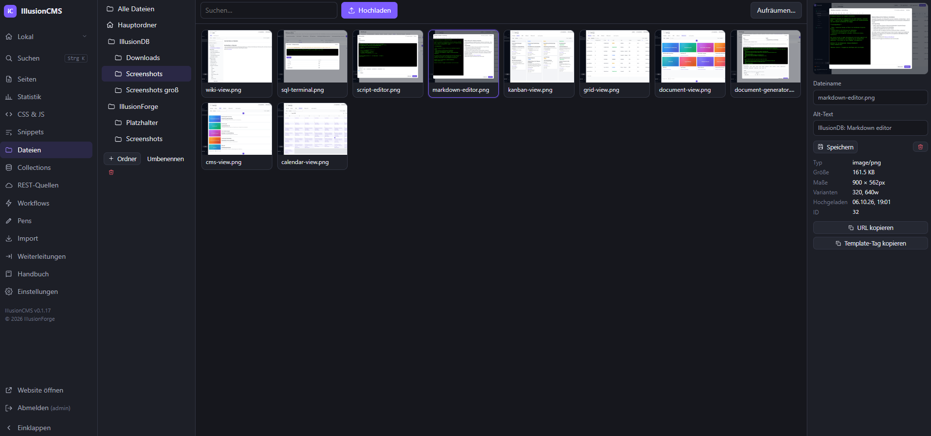 IllusionCMS Dateiexplorer